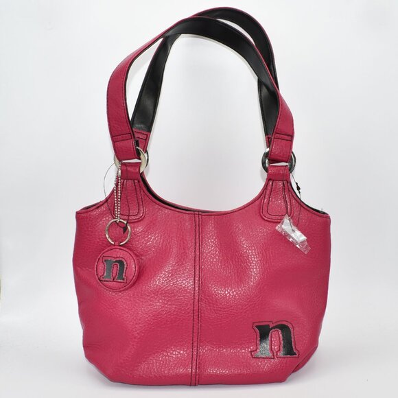 N Initial Pink Purse Shoulder Bag with Keychain NEW - Picture 1 of 3